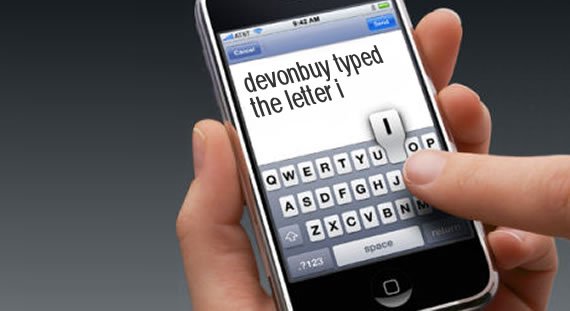 typing on iPhone keyboard