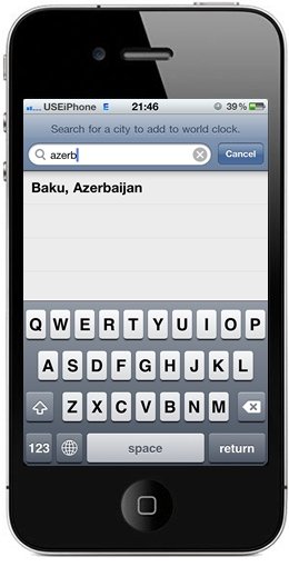 world clock on iPhone