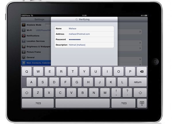 how to configure email on ipad