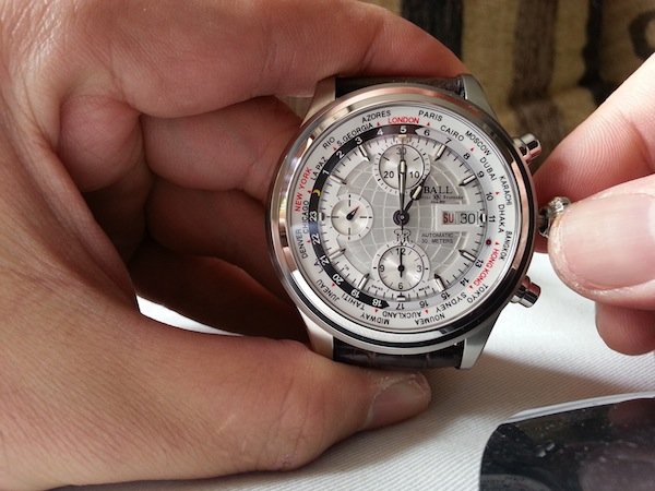 Ball Trainmaster Worldtime Chronograph white face