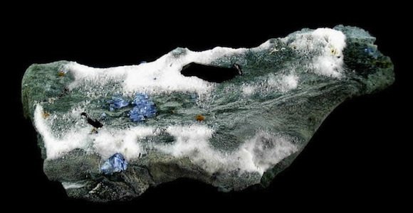 Benitoite, Neptunite and Joaquinite on matrix San Benito California USA