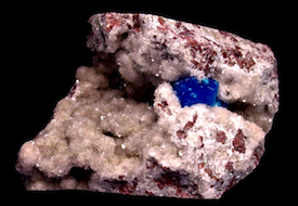 Cavansite on Heulandite