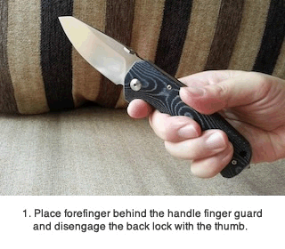 how to close a lock back knife
