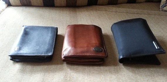 leather and nylon wallets