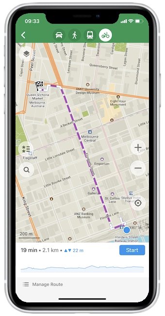 iPhone navigation map offline