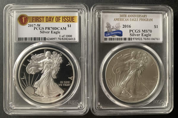 PCGS american silver eagles