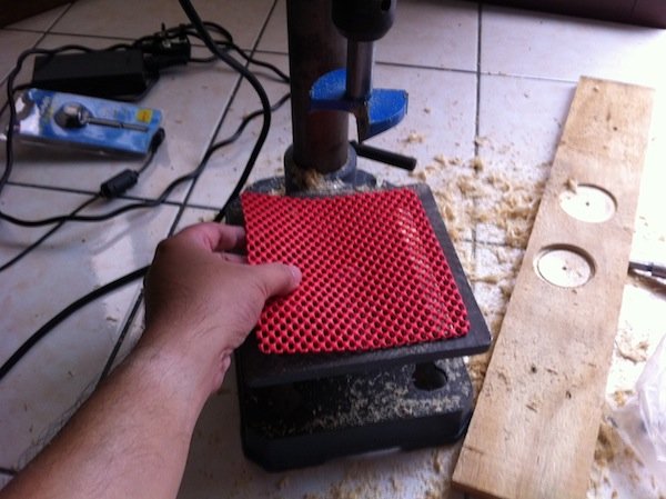 6. I would recommend placing a non-slip pad on the drill press platform to prevent the object or wooden box from slipping during the drill process. Also, the soft material of this pad would help prevent any scratch or damage to the underside of the wooden box.